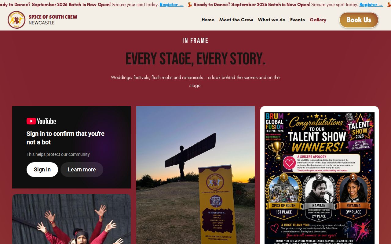 Spice of South Crew performance gallery and awards page
