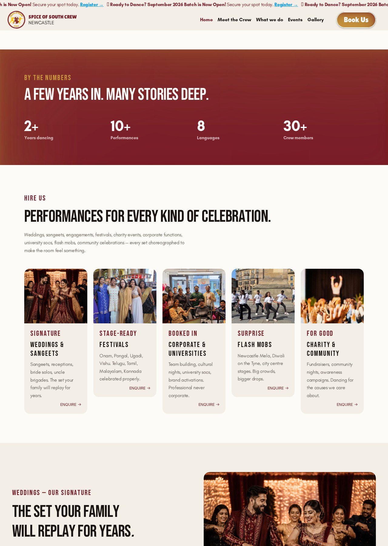 Spice of South Crew — Performances and hire packages